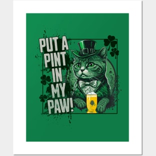 Irish cat st Patrick’s day Posters and Art